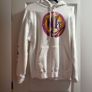 Nike White and Pink Hoodie